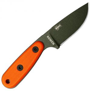 ESEE Izula OD Green Izula Fixed Blade Knife w/ Orange G10 Handles and Black Molded Polymer Sheath